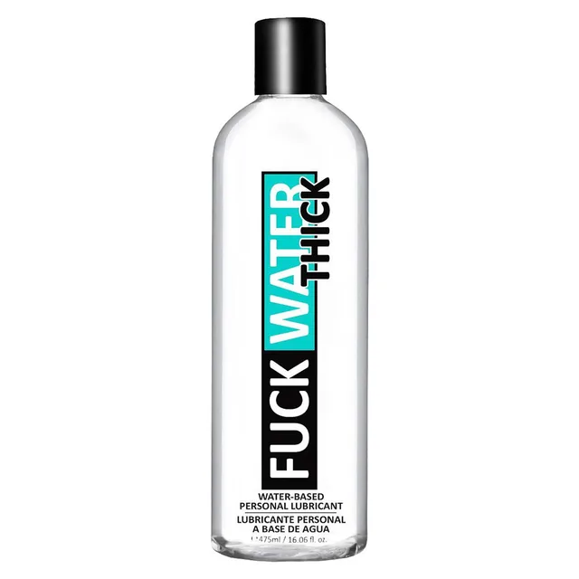 Clear 16 oz Fuck Water Thick lubricant bottle with black cap