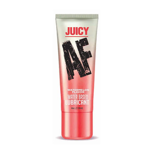 Juicy AF Watermelon 4 oz silver and coral-red squeeze tube