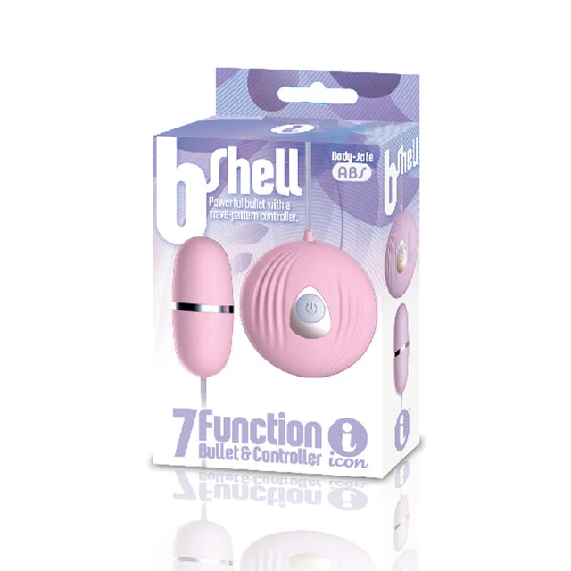 Pink b-Shell egg bullet and shell controller pictured on retail box