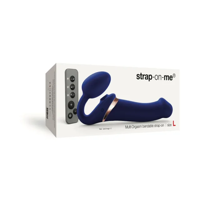 Large night-blue Strap-On-Me Multi Orgasm retail box