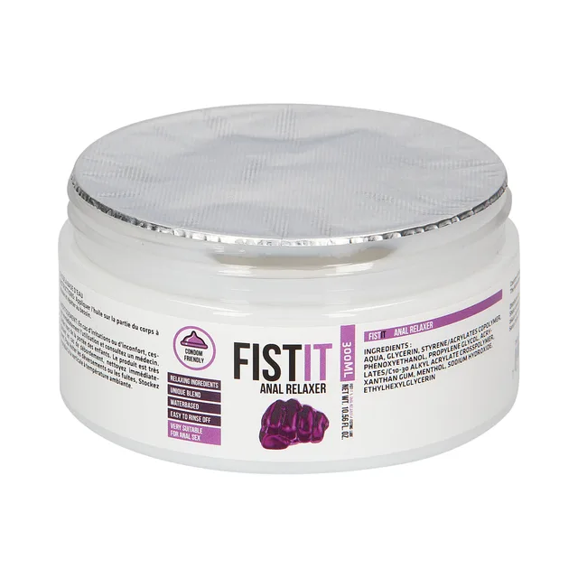 Sealed Anal Relaxer jar with silver inner foil