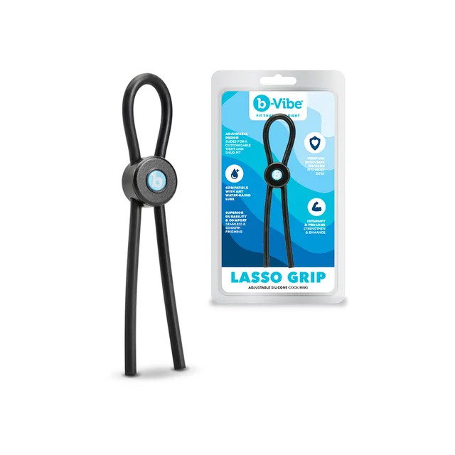 b-Vibe Lasso Grip adjustable black C-ring with retail package