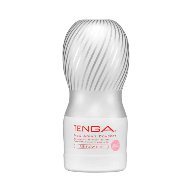 Front view of white Tenga Air Flow Cup Gentle container