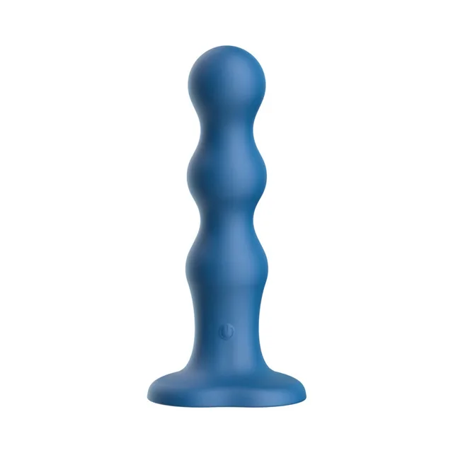 Front view of blue BS38 graduated beaded shaft and flared base