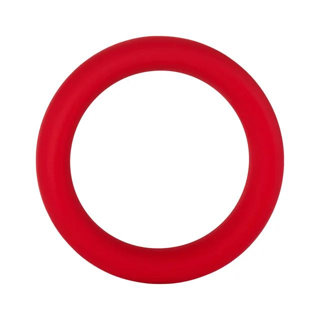 Front view of medium red F-64 wide silicone ring