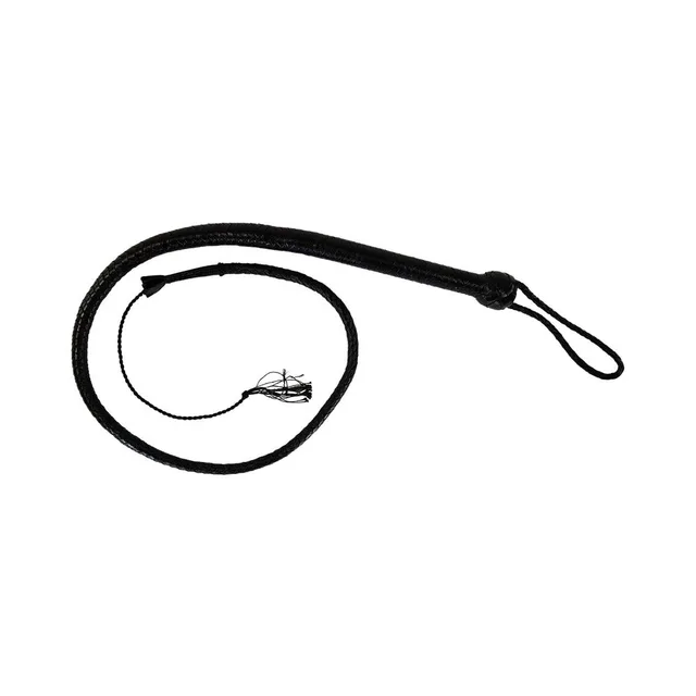 Full coiled view of Prowler RED black Turkish Knot whip 6 foot