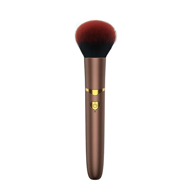 Bronze-gold Brush Bullet with rounded red-and-black bristle head