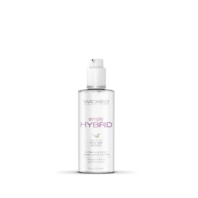 Front of Wicked Simply Hybrid 2.3-ounce clear pump bottle
