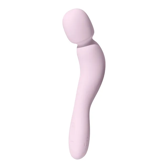 Side view of pale Quartz Dame Com curved wand