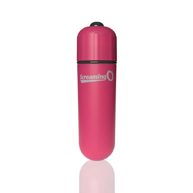 Upright pink 4B bullet vibrator with hanging loop