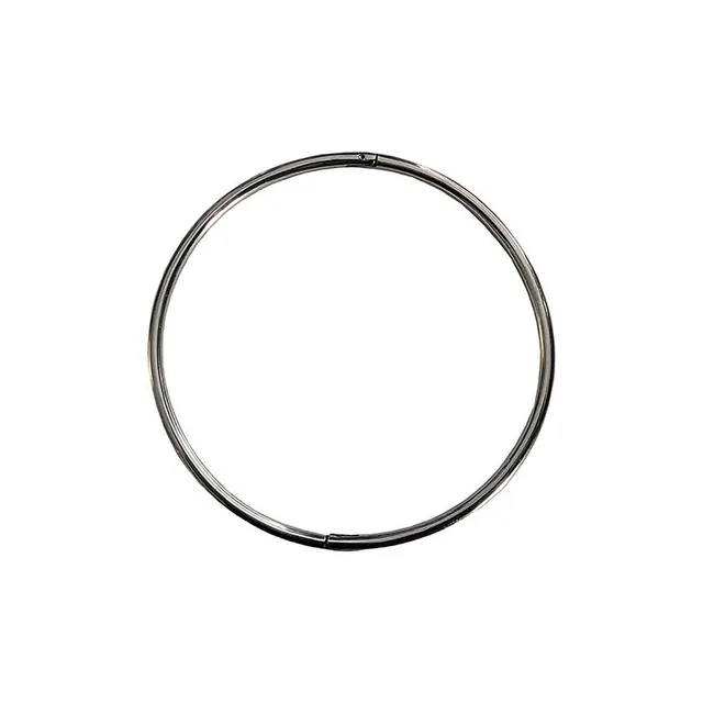 Rouge Garments silver stainless steel thin collar flat circular front view