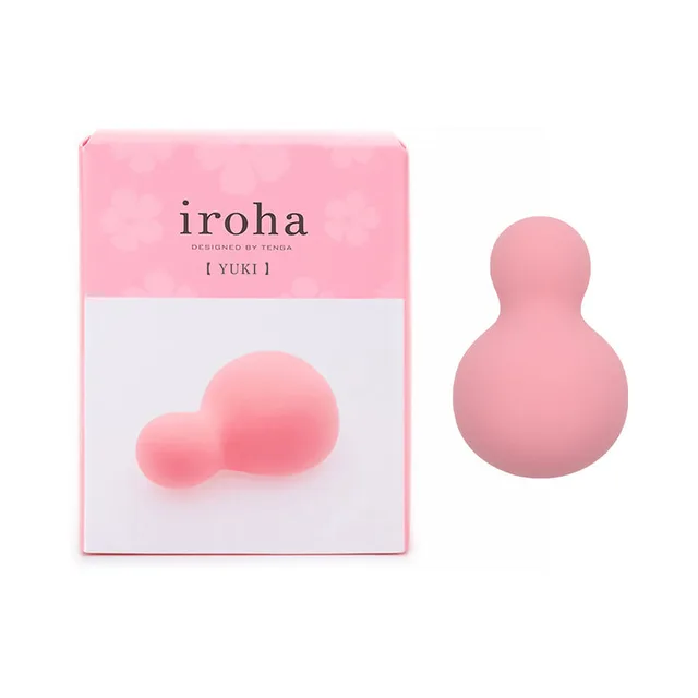 pink snowman-shaped iroha YUKI Nadeshiko vibrator beside matching floral box