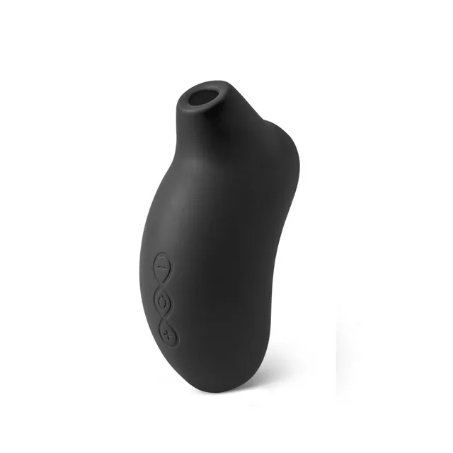 Rear view of black LELO SONA CRUISE with opening and three buttons