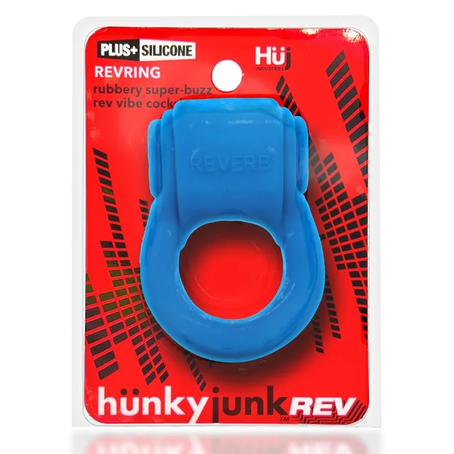 Teal Ice Hunkyjunk Revring in red retail package