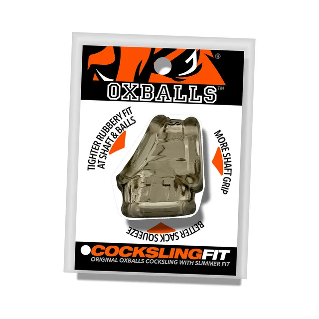 Storm gray Oxballs Cocksling Fit sling in clear-front package