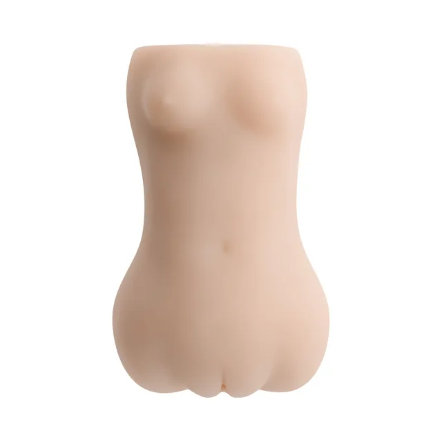 Rear view of beige Sasha Grey molded stroker