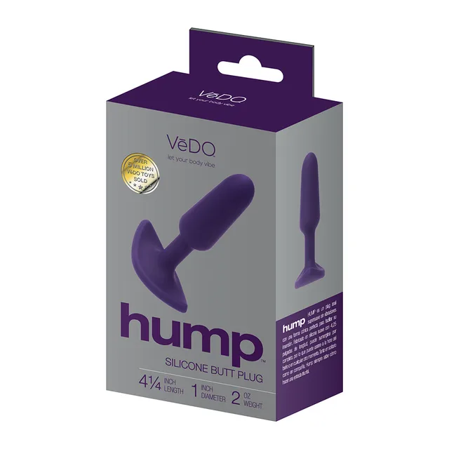 VeDO Hump purple tapered plug with T-shaped base on box