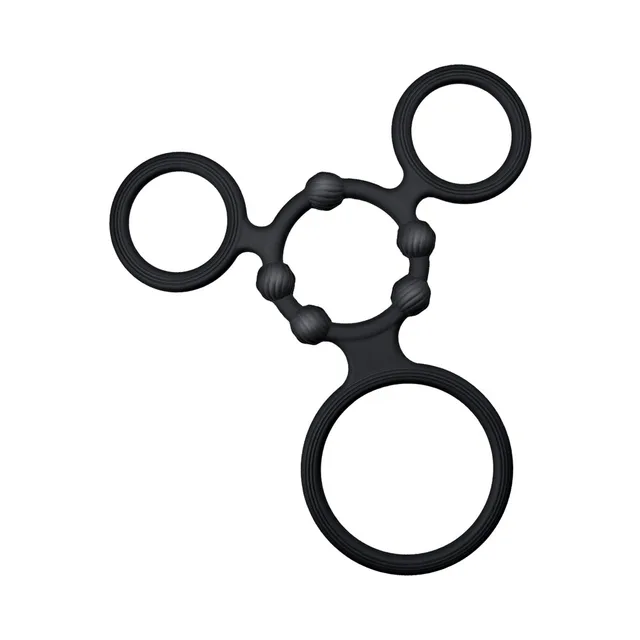 Front view of black Enhancer Quad connected rings