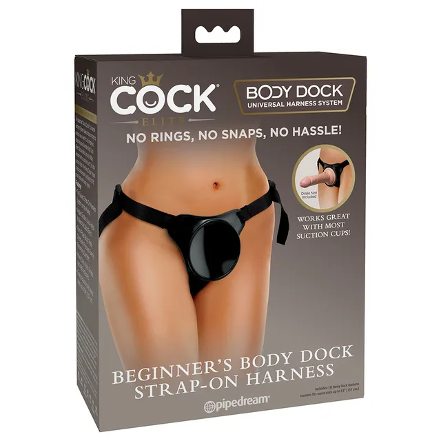 King Cock Elite Beginner's Body Dock black harness retail box front