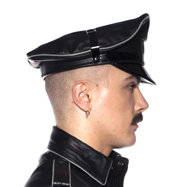 Three-quarter view of gray Prowler RED Military cap in XL