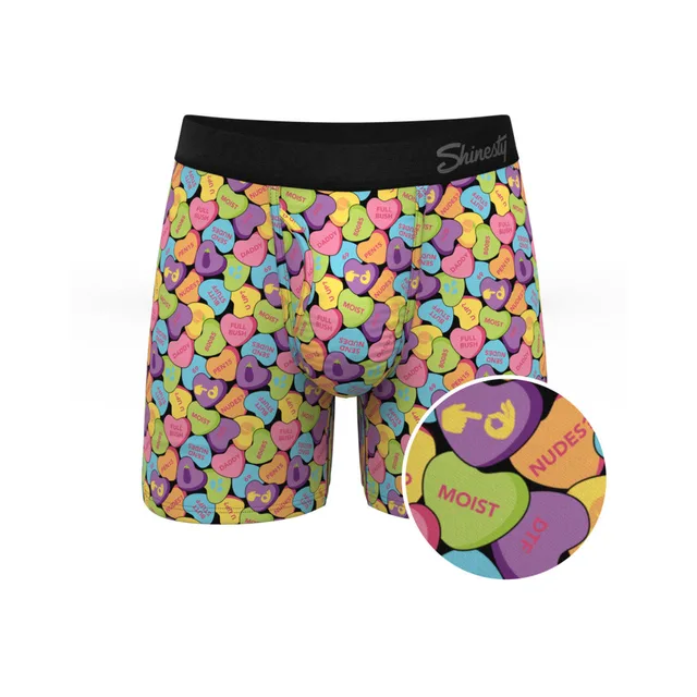 Front view of Shinesty Candy Crush size S candy-heart pouch underwear