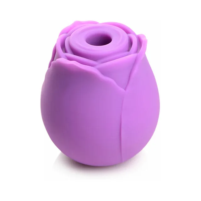 Front view of violet Rose Flirt sculpted rosebud