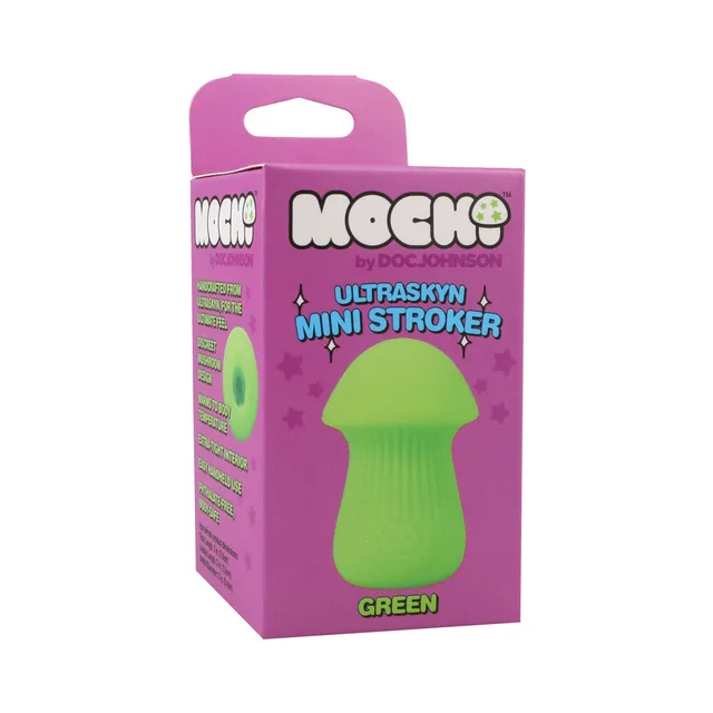 Mochi green ULTRASKYN mini stroker in purple retail box