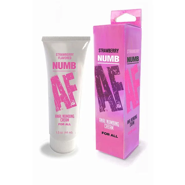 Strawberry white cream tube beside pink carton