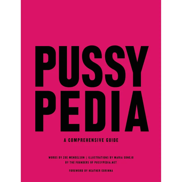bright pink Pussypedia hardcover with oversized black title lettering