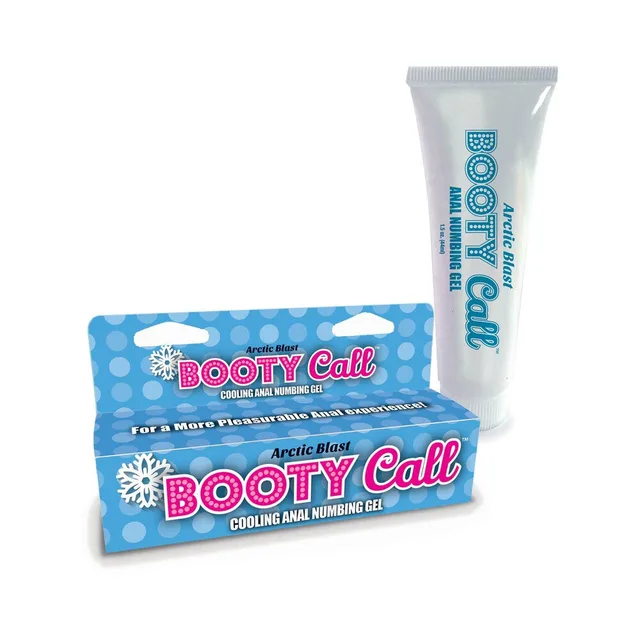 Booty Call Arctic Blast white gel tube with blue carton