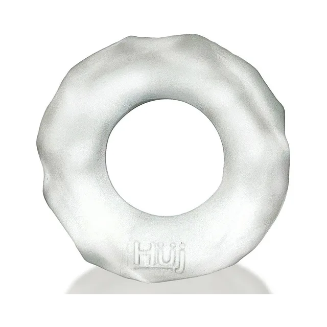 Front view of clear faceted Fractal cock ring
