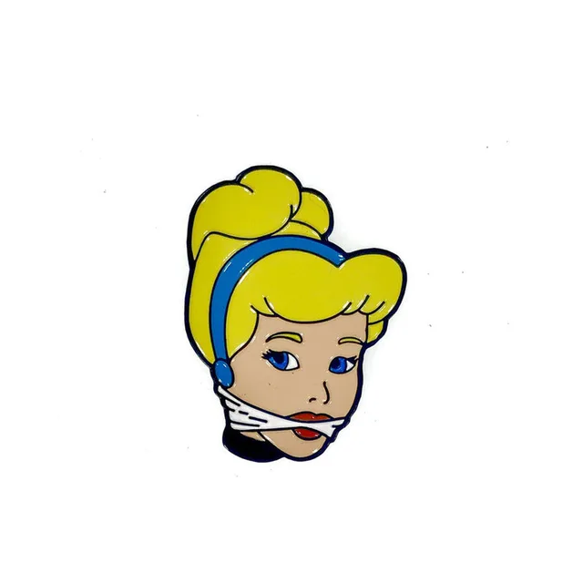 Ella soft-enamel character pin with yellow bun and blue headband