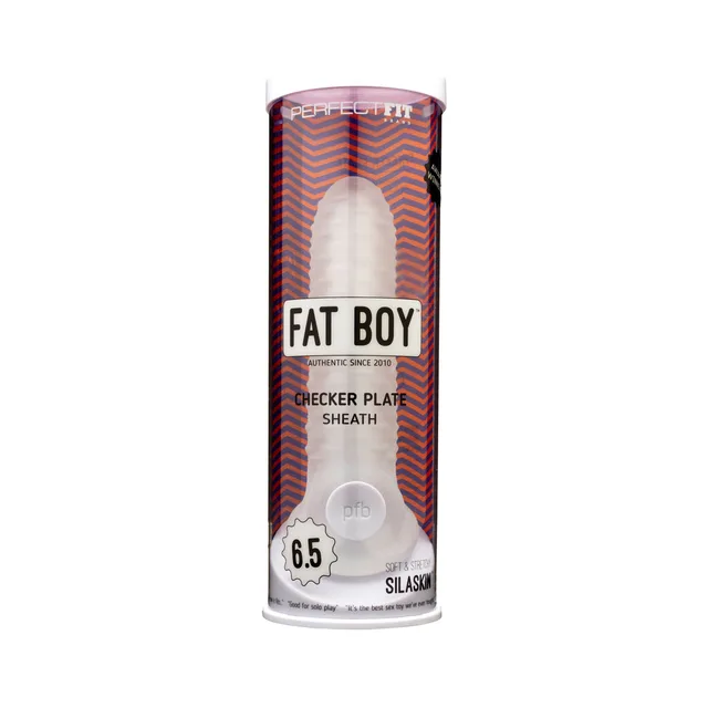 Perfect Fit Fat Boy 6.5-inch clear checker sheath in cylindrical retail package