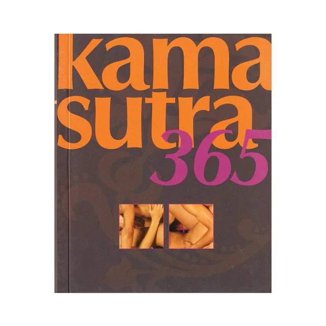 brown Kama Sutra 365 cover with large orange pink title and small photograph