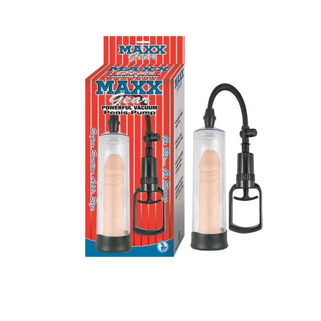 Nasstoys Maxx Gear Clear Vacuum Pump clear cylinder hose and hand pump beside retail card