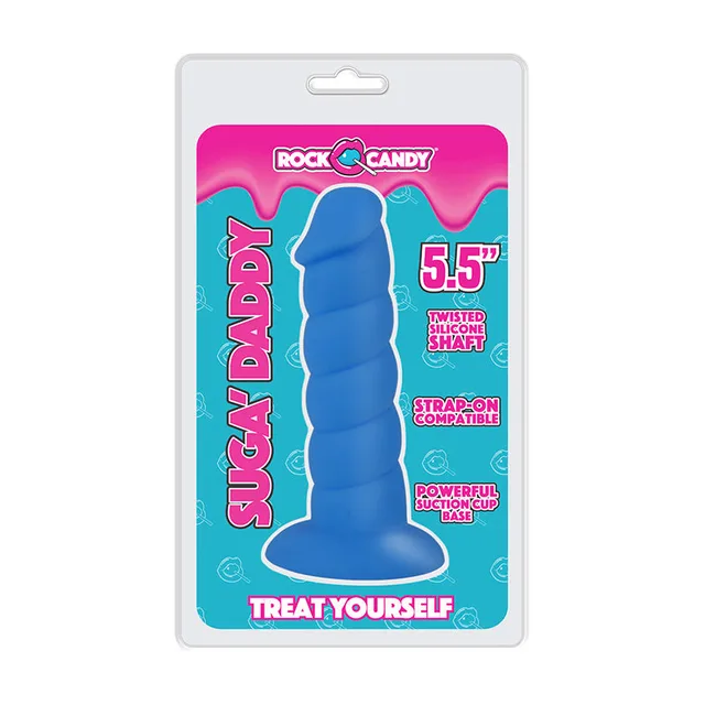 Blue Rock Candy Suga-Daddy 5.5-inch dildo in clear hanging package