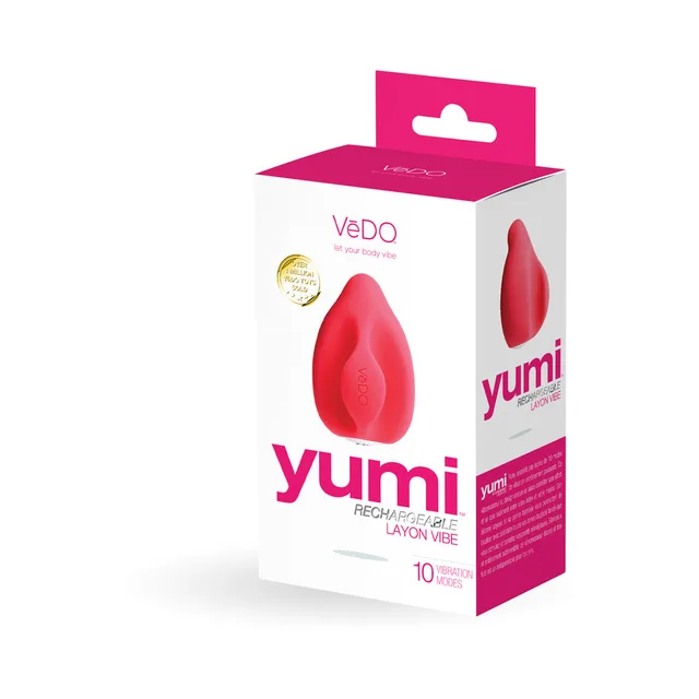 VeDO Yumi pink finger vibrator in angled retail box