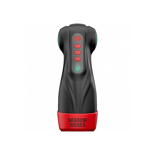 Front view of black Masturs Raven with red base and four controls