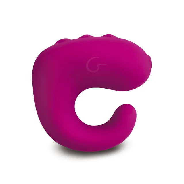 raspberry GVibe Gring XL C-shaped silicone ring with ridges and inset control pad