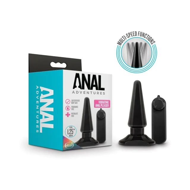 Anal Adventures remote-controlled black plug retail box