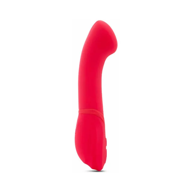 side profile of hot pink Nu Sensuelle Luna curved vibrator