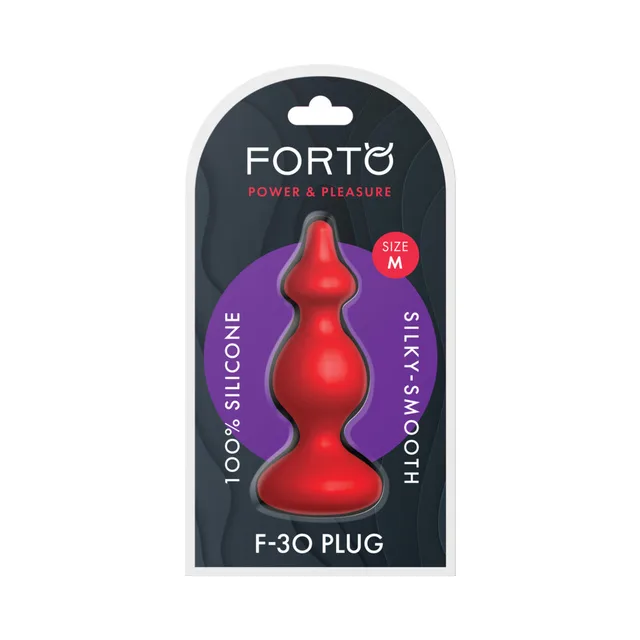 Forto F-30 medium red anal plug in retail package