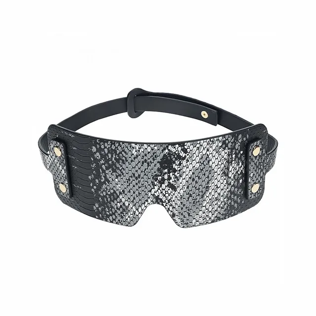 black and silver snakeskin Florence blindfold with contoured eye panel