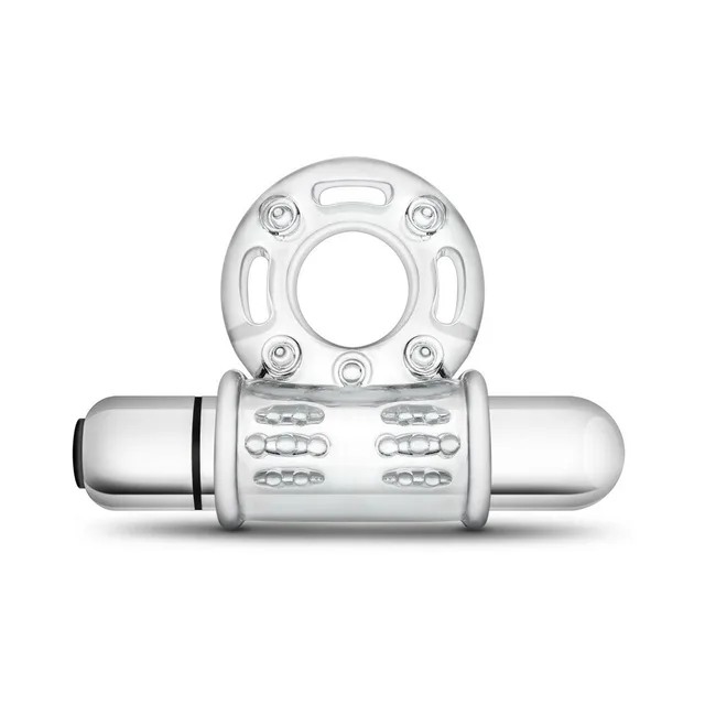 Blush Stay Hard Clear Bull Ring front assembly with circular loop and bullet