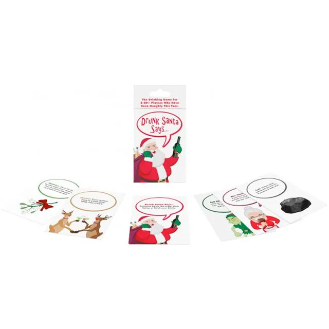 Kheper Games Drunk Santa Says Santa panel with cards and paper pieces