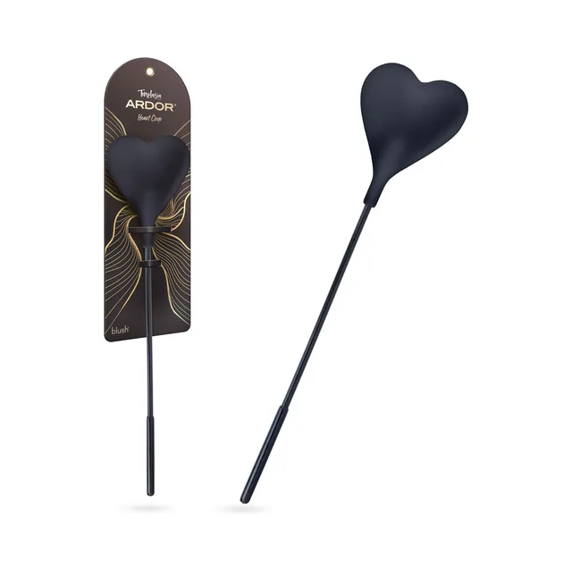 Temptasia Ardor black heart crop with black retail display card