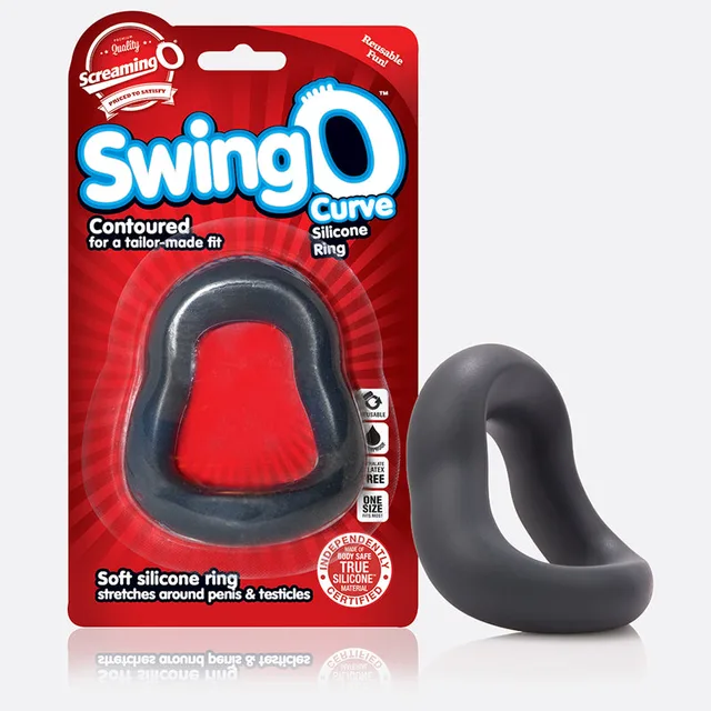 Screaming O SwingO Curve Gray Ring beside red blister card packaging
