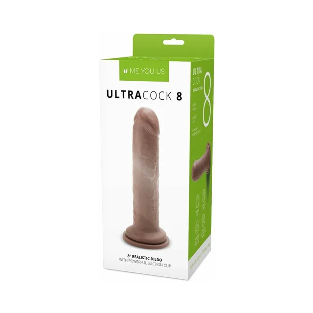 Me You Us Ultra Cock 8-inch caramel dildo retail box