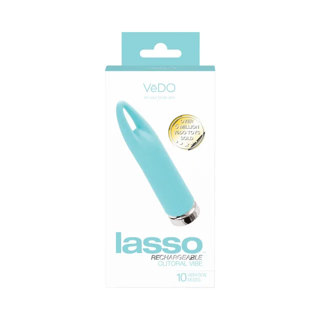 Turquoise VeDO Lasso loop-tip bullet vibrator in white package