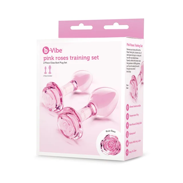 b-Vibe Pink Roses two-piece training set in white and pink box